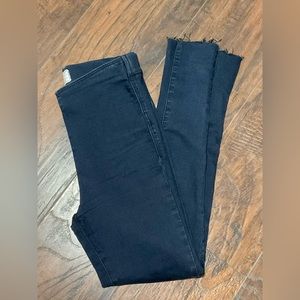 Free People High Rise Straight Raw Hem, Stretchy Skinny Jeans Sz: 26